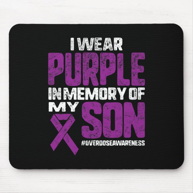Mousepad Roxo Em Memória Do Meu Filho Sobre-Dosagem (Frente)