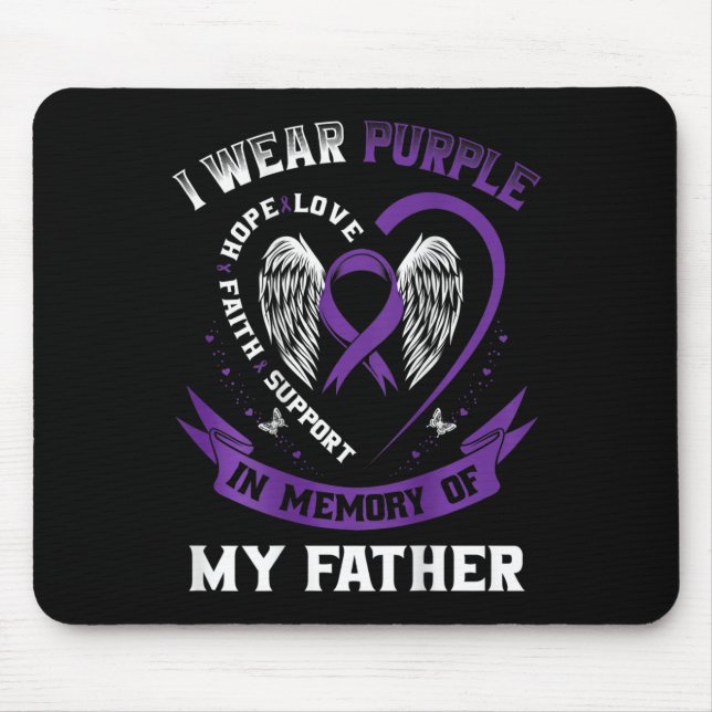Mousepad Roxo Em Memória Do Pai Pai Câncer de pâncreas B (Frente)