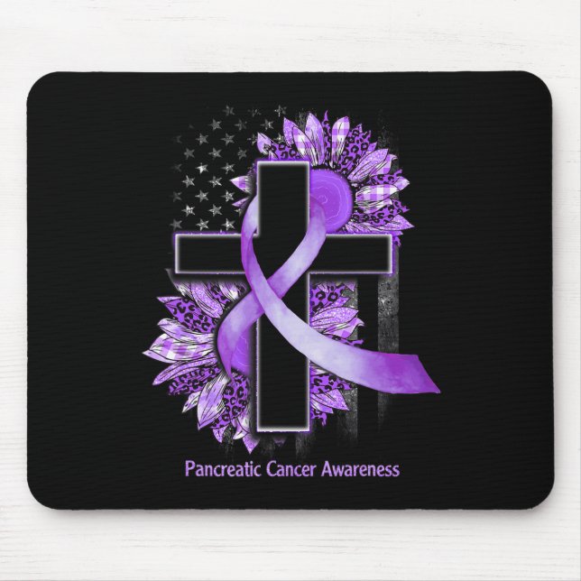 Mousepad Roxo-girassol Câncer de pâncreas (Frente)