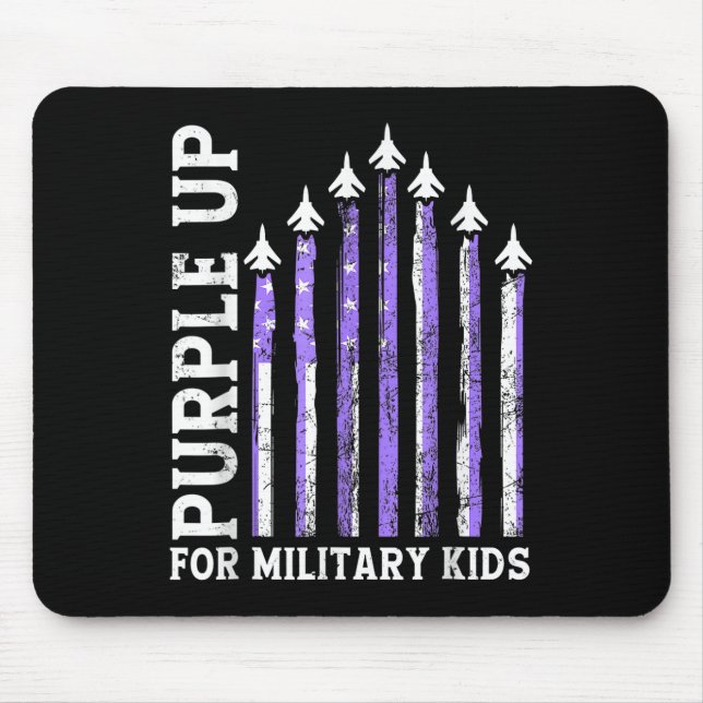 Mousepad Roxo Para Crianças Militares Mês Militar (Frente)
