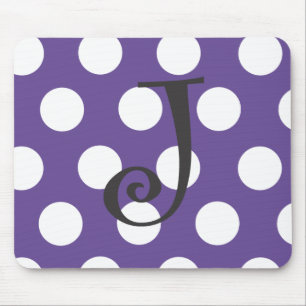 Mousepad roxo pontilhado "J "