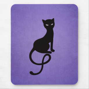 Mousepad Roxo preto mau gracioso do gatinho