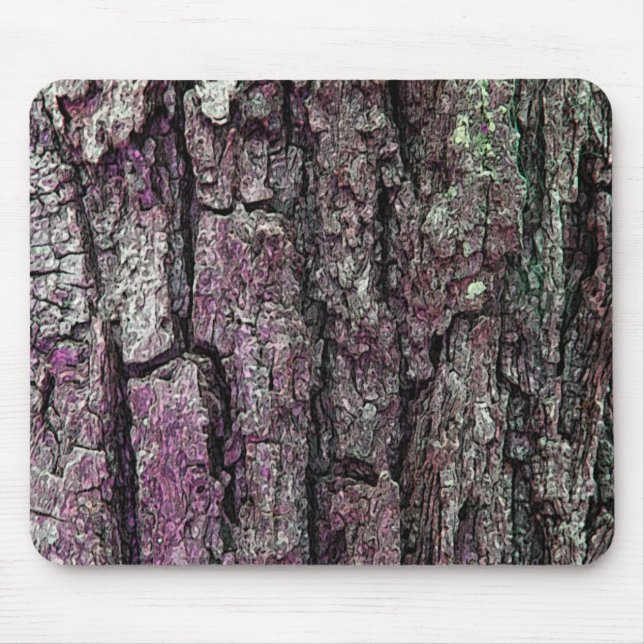 Mousepad Roxo velho do latido do pinho da floresta da (Frente)