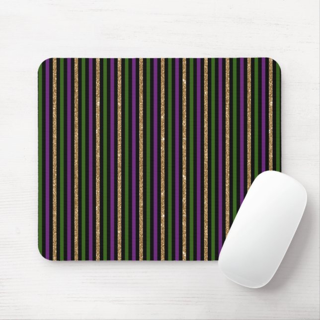 Mousepad Roxos, Verdes, Pretos, Dourados Espelhos Mardi Gra (Com mouse)