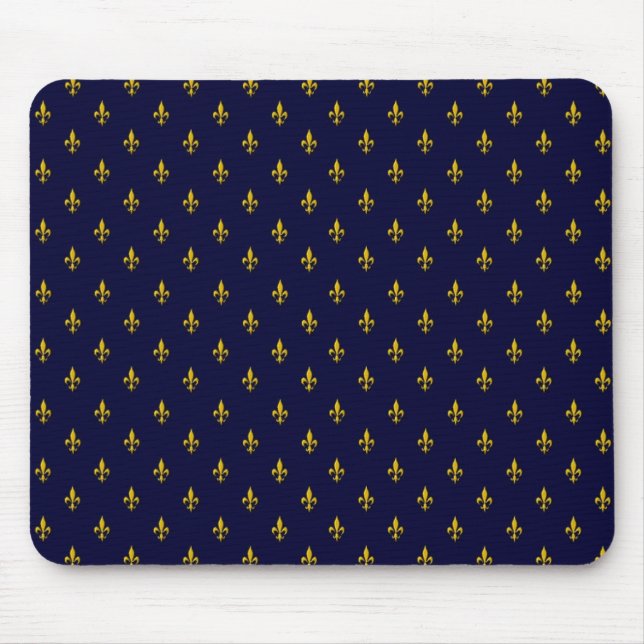Mousepad Royal Blue Fleur De Lis Pattern (Frente)