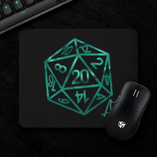 Mousepad RPG Crit AF   Teal Green Fantasy Tabletop PnP Dice