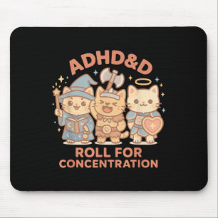 Mousepad Rpg Gamer Adhd&d Roll Para Geek De Concentraçã