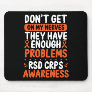 Mousepad RSD CRPS Warrior Orange Ribbon em meus Nervos CRPS