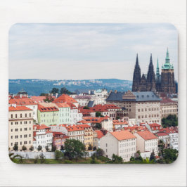 Mousepad Rua. Catedral de Vitus e paisagem urbana de Praga
