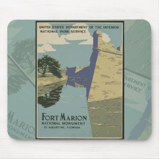 Mousepad Rua de Augustine Florida, espanhol Fort Marion Pos (Frente)
