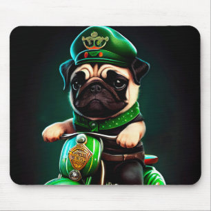 Mousepad Rua de moto de cão, dia de Patrick