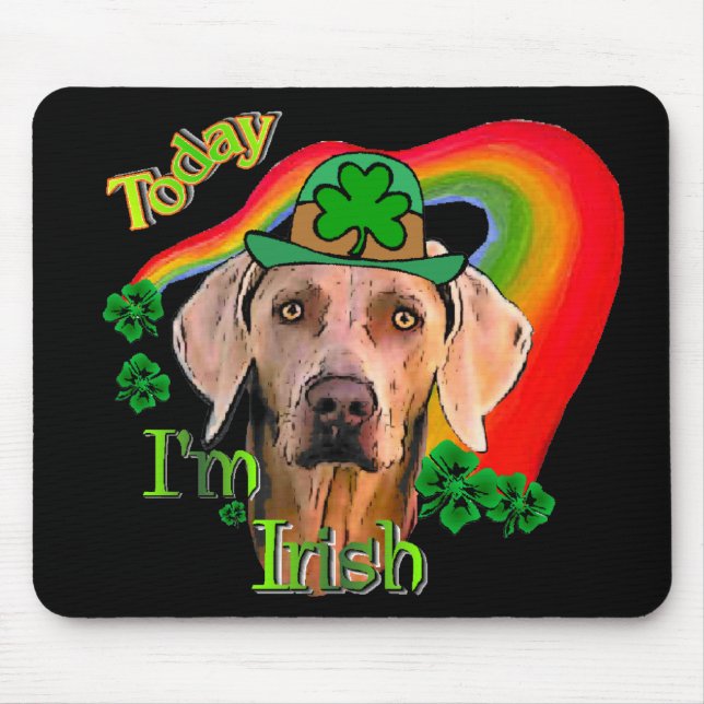 Mousepad Rua de Weimaraner. Dia de Patrick (Frente)