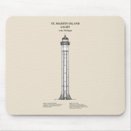 Mousepad Rua. Farol Martin Island - Michigan - SBD
