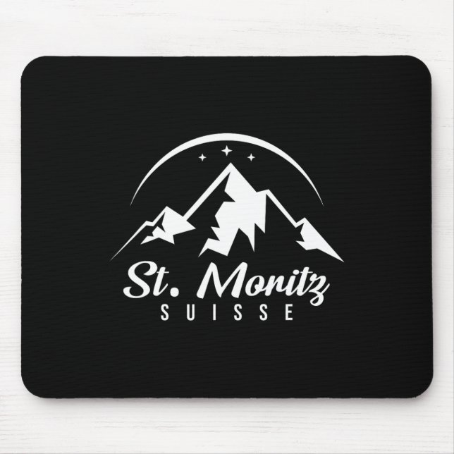 Mousepad Rua Moritz Suiça Ski Resort Skiting Snowboard (Frente)