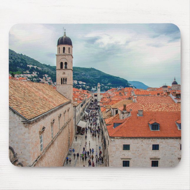 Mousepad Rua principal de Dubrovnik, Croácia (Frente)