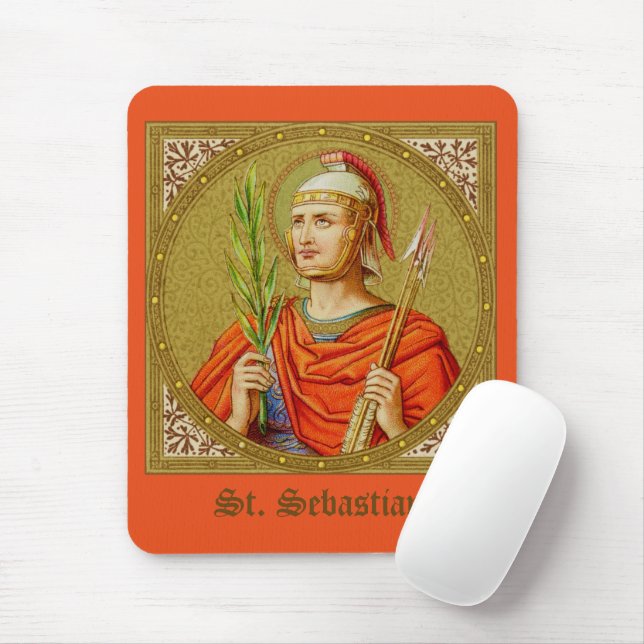 Mousepad Rua. Sebastian (SNV 24) (Imagem Quadrada) Vertical (Com mouse)