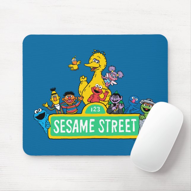 Mousepad Rua Sésamo | Cor Do Cheio Com Pals (Com mouse)