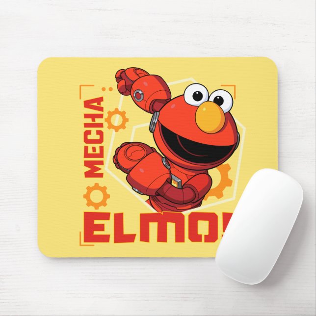 Mousepad Rua Sésamo | Mecha Builders Elmo Design (Com mouse)