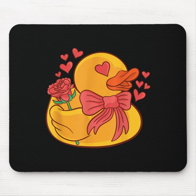 Mousepad Rubber Duck Valentines Day Rubber Duckie  (Frente)