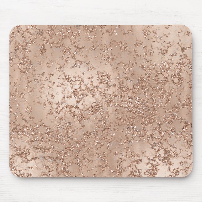 Mousepad Rubor Rosa Dourado Rosa Glam Brilho Crepitação Chi (Frente)