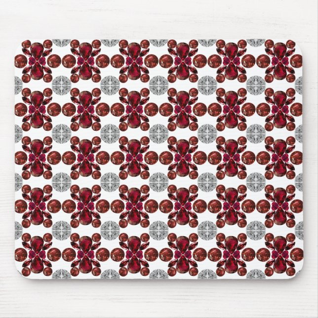 Mousepad Ruby & Diamond Gemstone Art Red (Frente)