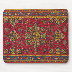 Mousepad Rug Persa Vermelho e Dourado