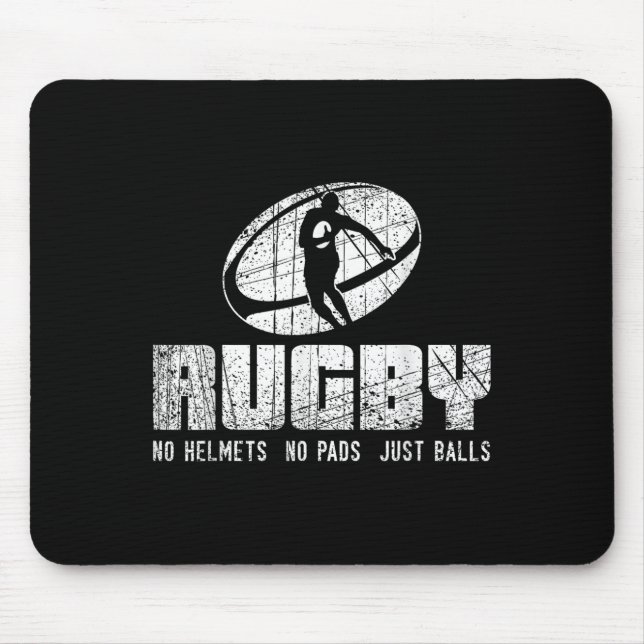 Mousepad Rugby No Helmet No Pads Just Shirt - Funny Rugby Q (Frente)