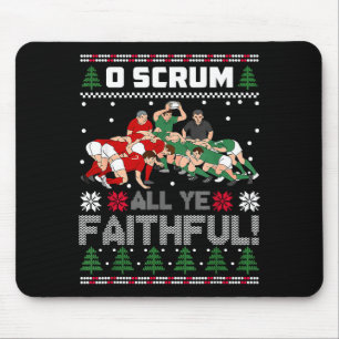 Mousepad Rugby Retro O Scrum Todos Vós Fieis Natal Feio Ale