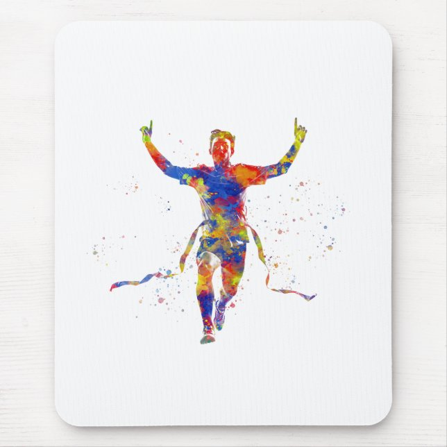 Mousepad Runner de linha de término de aquarela (Frente)