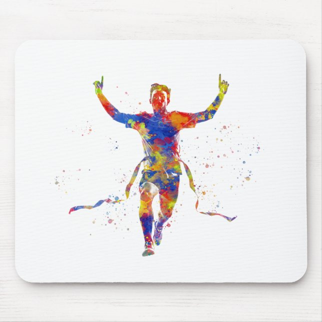 Mousepad Runner de linha de término de aquarela (Frente)