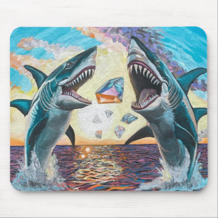 Mousepad Ruptura de tubarão-chomp para gemas brilhantes