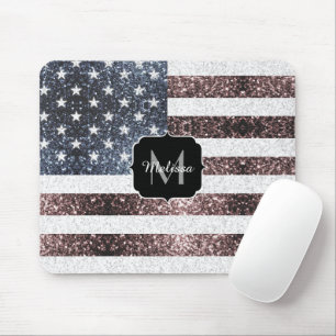 Mousepad Russo Red White Blue Sparkles Estados Unidos bande