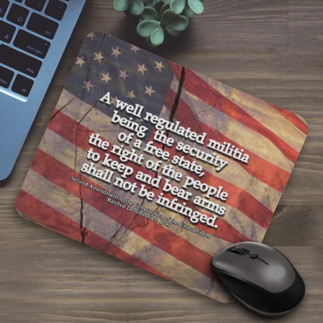Mousepad Russo Segunda Emenda Tipografia EUA Bandeira (Criador carregado)