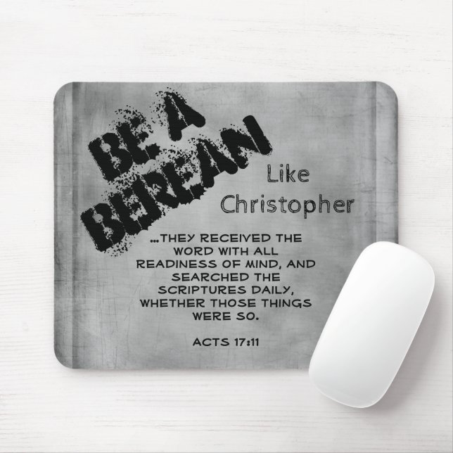 Mousepad Rustic Be A Berean Bíblia Scripse Verso (Com mouse)
