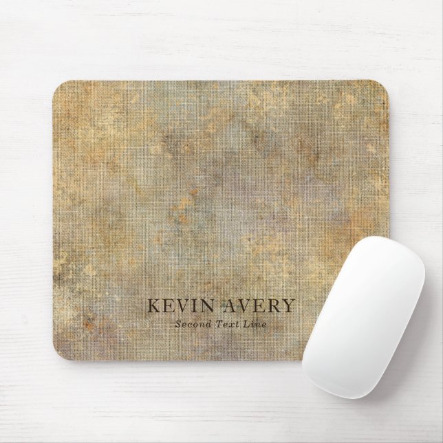 Mousepad Rustic Beige Linen Texture Business (Com mouse)
