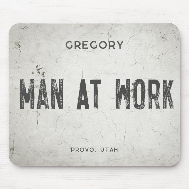 Mousepad Rustic Modern Industrial Farmhouse Name City (Frente)