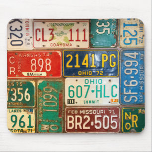 Mousepad rusty old license plates