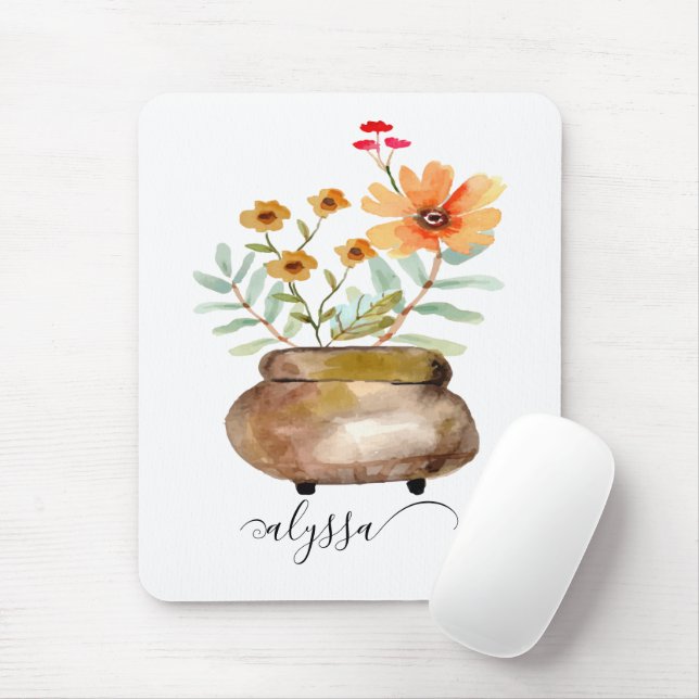 Mousepad Rusty Pink Rose Flowers Nome do Script de Tendênci (Com mouse)