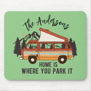 Mousepad RV Camping Tent Trailer Home é onde você o estacio