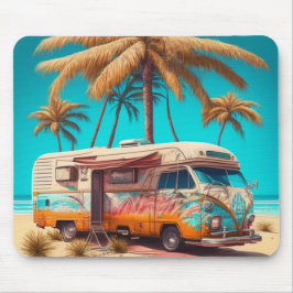 Mousepad RV retrô e palmeiras