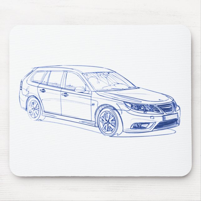 Mousepad Saab 9-3 Combi 2009 (Frente)