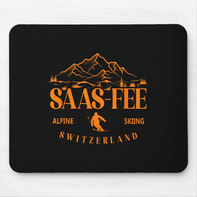 Mousepad Saas-fee Ski Resort Swiss Alps Alpine Skiing Switz (Frente)
