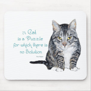 Mousepad Sabedoria Cat - Um Gato é um Quebra-cabeça