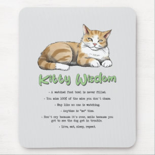 Mousepad Sabedoria gatinho - Regras Engraçadas para Gatos c