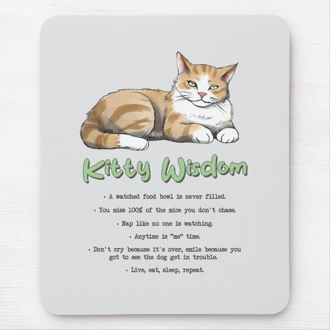Mousepad Sabedoria gatinho - Regras Engraçadas para Gatos c (Frente)