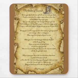 Mousepad Sabedoria Nativa Americana do Chefe Tecumseh