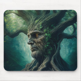 Mousepad Sábio Rosto na Floresta Mística da Árvore Antiga