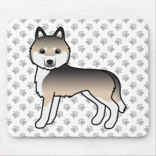 Mousepad Sable Siberian Husky Cute Cartoon Dog