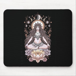 Mousepad Sacerdotisa de Meditação do Lótus Lunar Fases da L