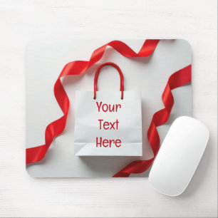 Mousepad Saco de Presente de Papel Branco Com Fitas